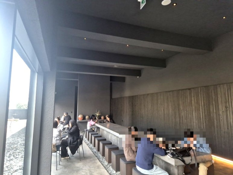 Disposición de las mesas en la cafetería Muroi