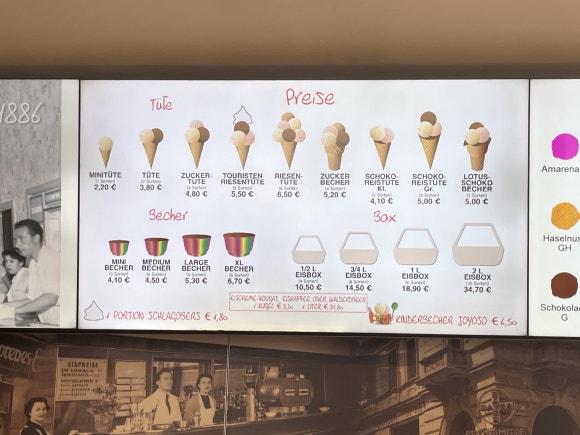 Choix de glace à Eissalon am Schwedenplatz