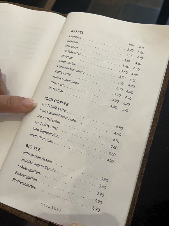 Cafe Martin Auer menu