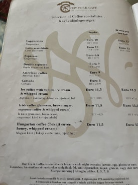 Intérieur du New York Café