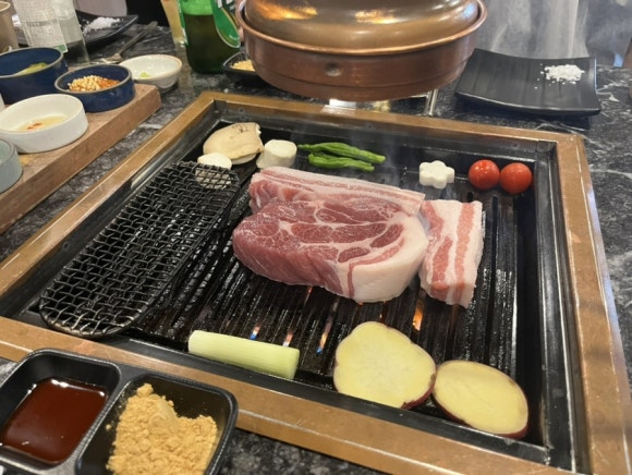 Finished samgyeopsal at Majangdong Kimchi Suwon Ingye Branch