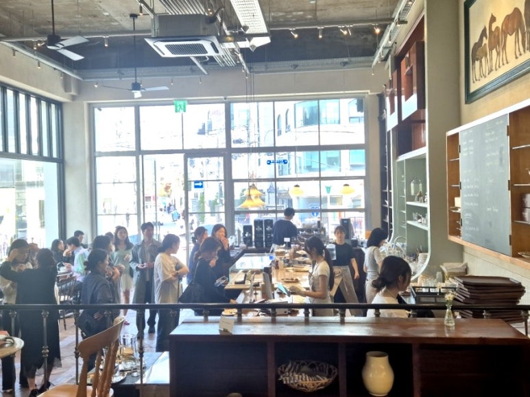 Innenansicht des Cafés (mit Ebenen)