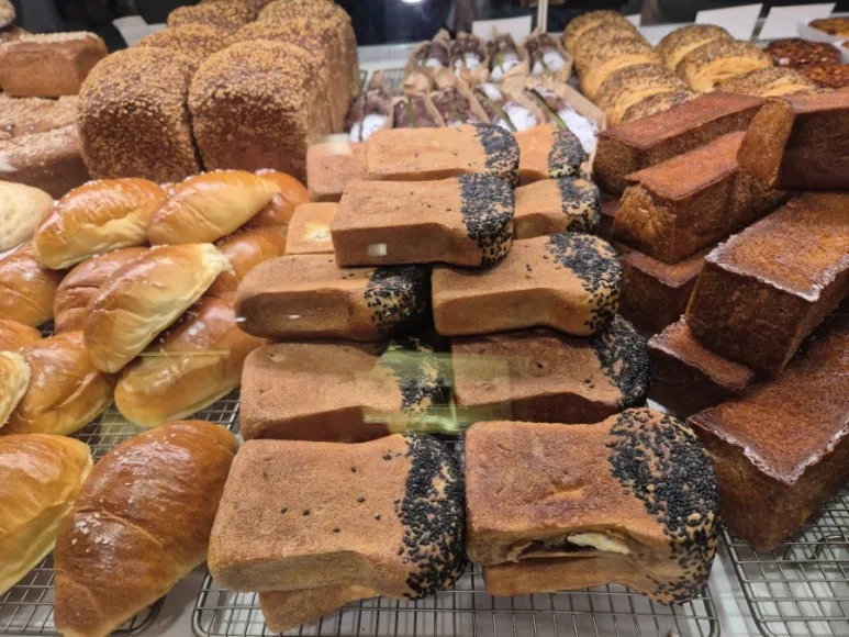 Black Sesame Red Bean Bread (highly recommended)