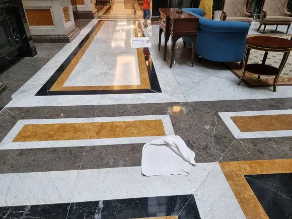 Water leaking from the lobby ceiling